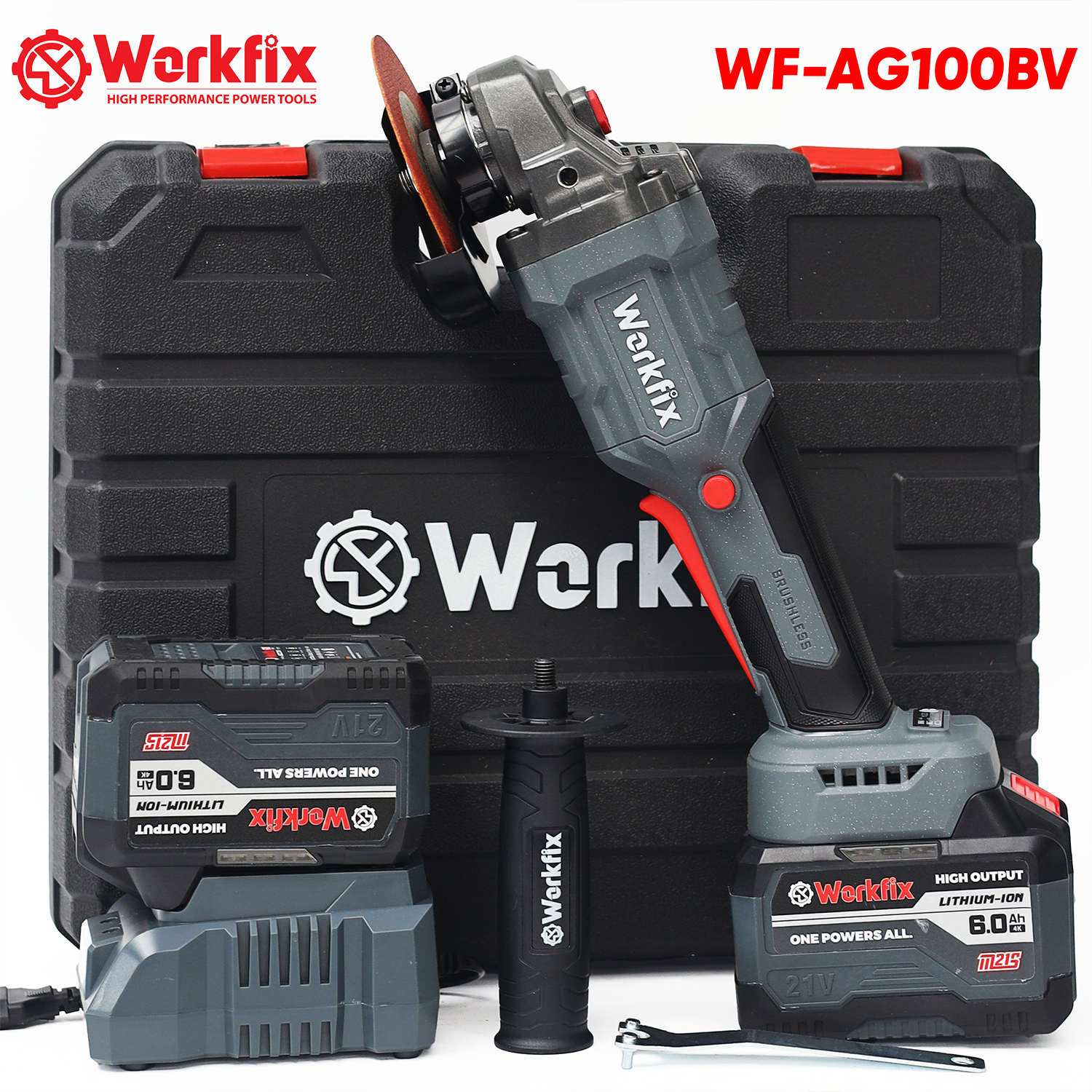 Máy mài góc pin Workfix WF-AG100BV - Đa năng cắt, mài, đánh bóng - image 1