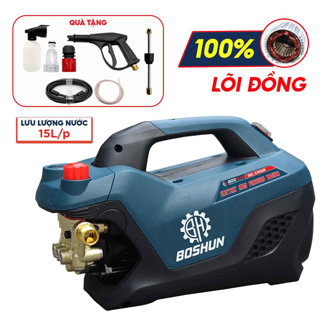 Máy rửa xe áp lực cao Boshun BS-PW3500W (3500W) - Có núm điều chỉnh áp