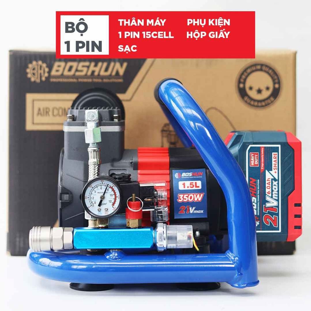 Máy Nén Khí Dùng Pin Boshun BS-NK15BL 1.5L - Động Cơ Không Chổi Than Chân Pin M21