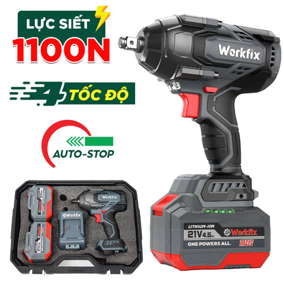 Máy Siết Bulong Workfix WF-IW1100N, lực siết khủng 1100N, mở vặn ốc xe tải, ô tô, xe máy