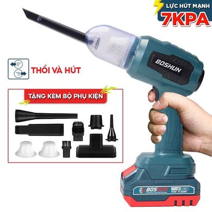 Máy thổi bụi Boshun BS-VC07L nhỏ gọn, lực hút 7000pa, hút bụi ô tô, bàn làm việc ga gường