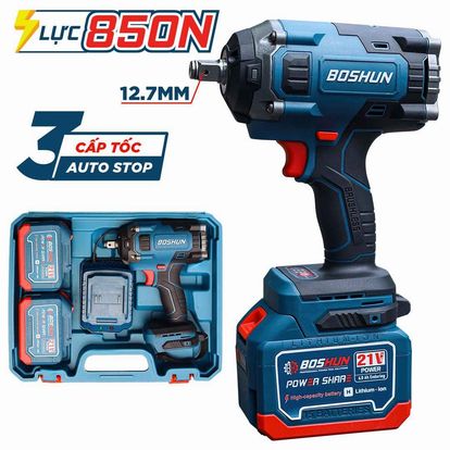 Máy Siết Bulong Boshun BS-IW850N 850W Không Chổi Than - Đầu 1/2 Inch Mở Ốc 36mm