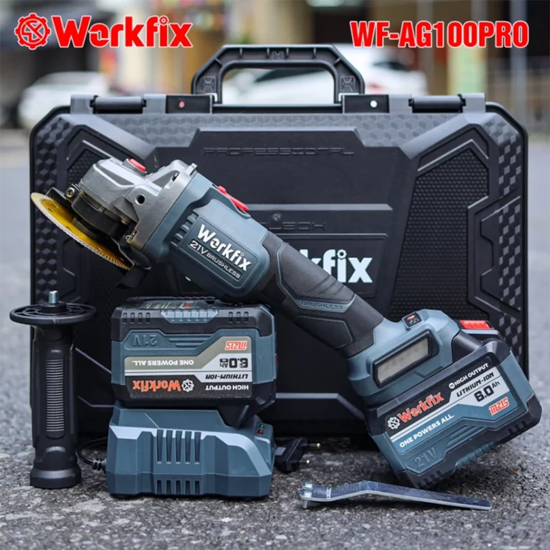 Máy mài góc pin Workfix WF-AG100PRO - Đa năng cắt, mài, đánh bóng - image 1